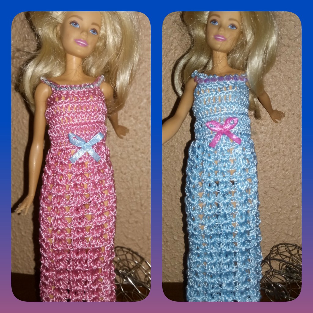 Vestido para boneca Barbie/ Roupa de boneca/ Roupa de Barbie/ Vestido de  crochê