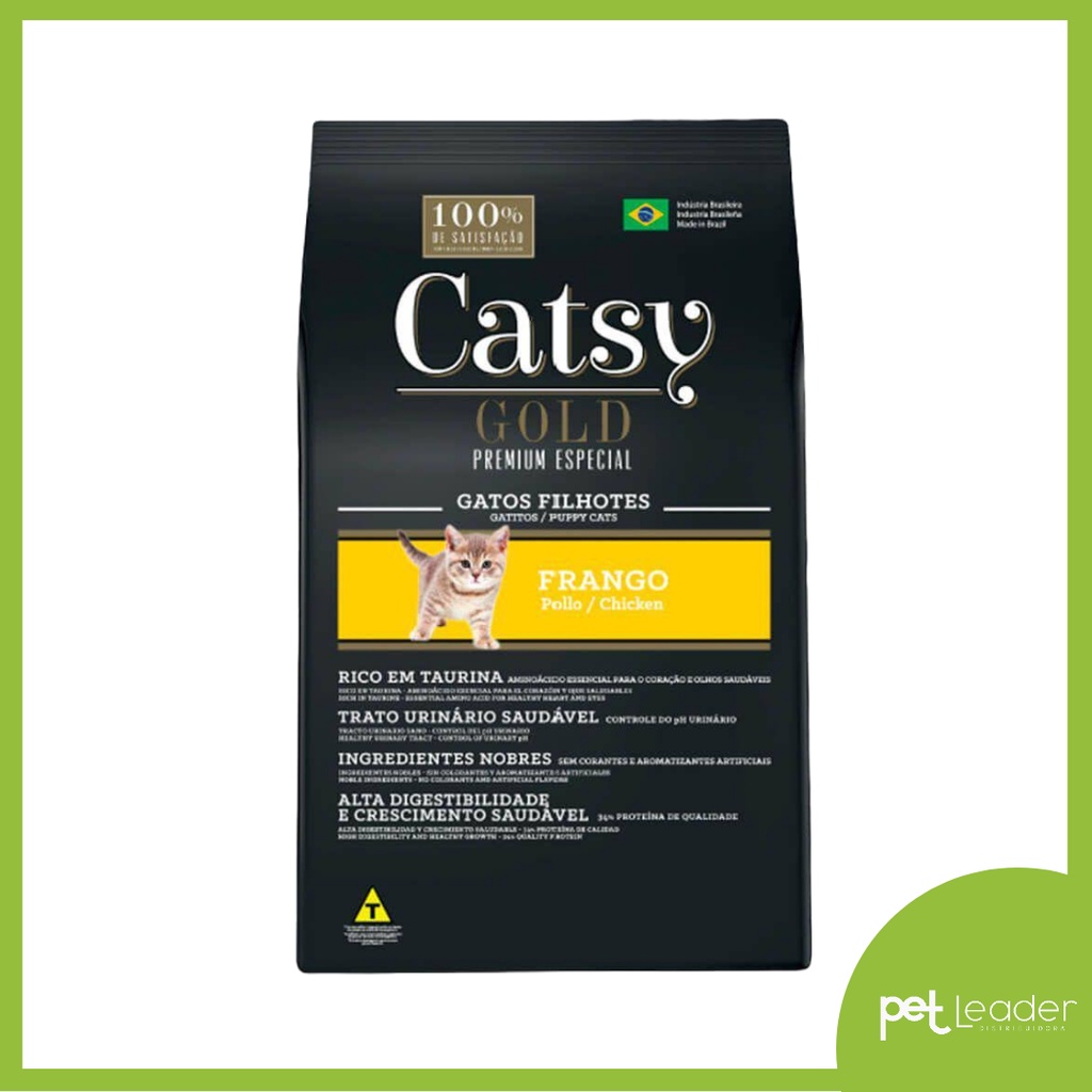 Catsy Gold Premium Especial para Gatos Filhotes sabor Frango 1KG ...