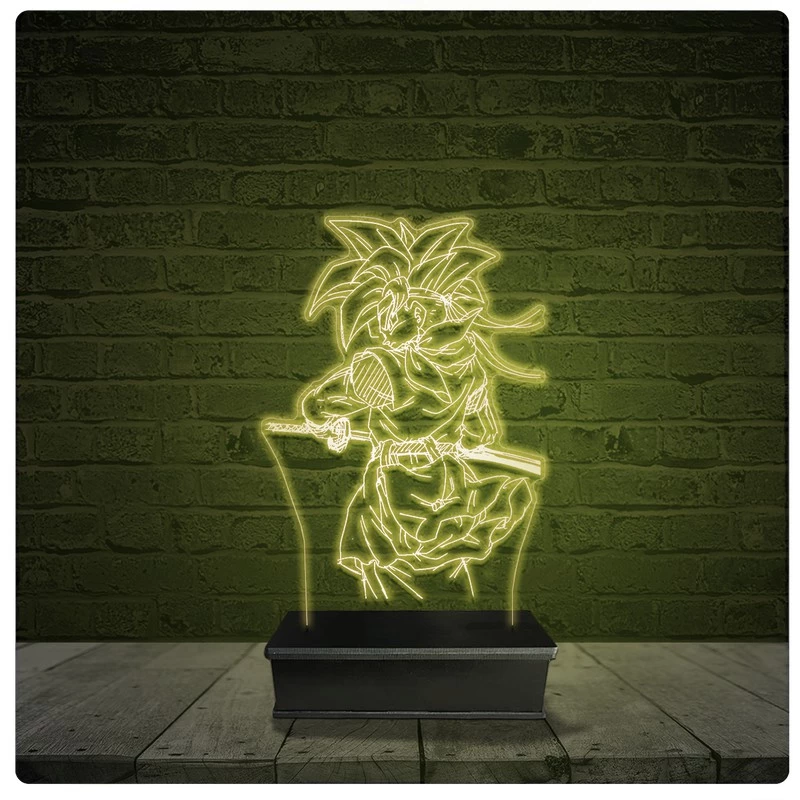 Led Luminária Acrílico Abajur - Goku Dragon Ball