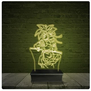 Led Luminária Acrílico Abajur - Goku Dragon Ball