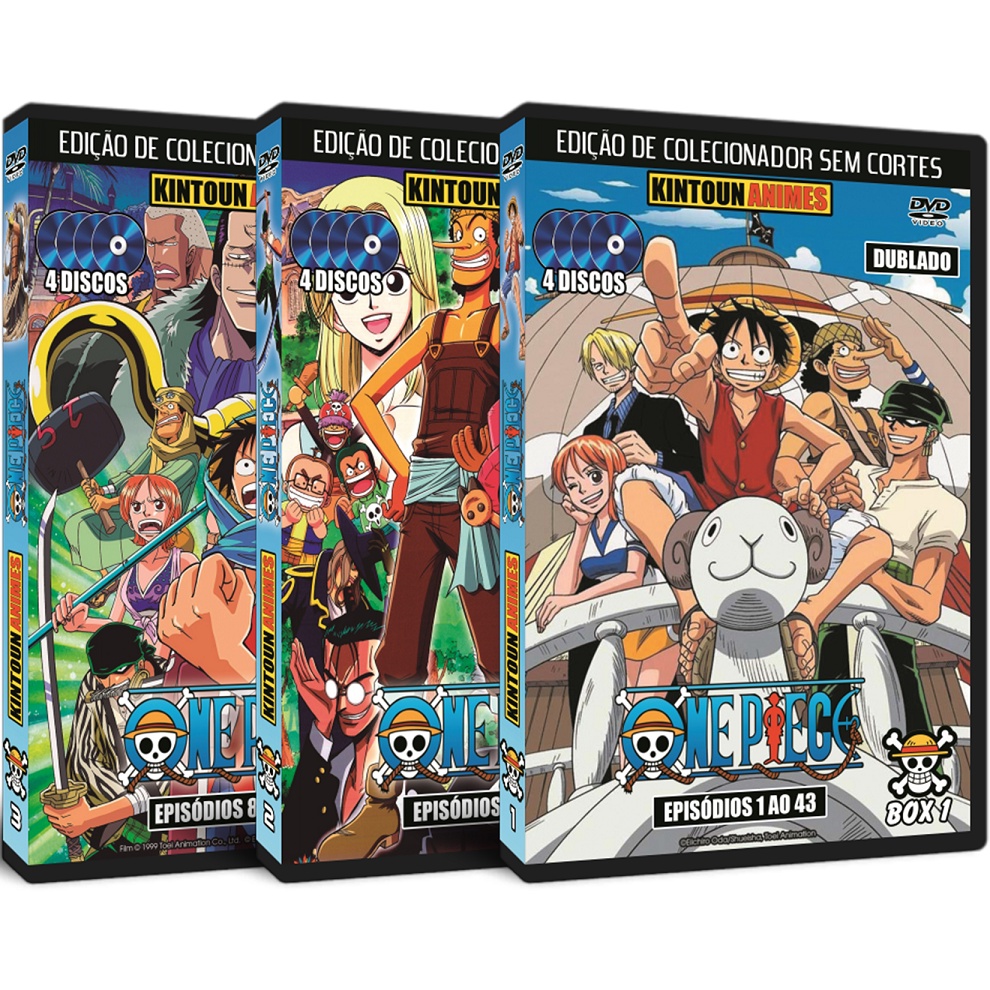 DVD One Piece Box 1, 2 e 3 - Episódios 1 Ao 130 Dublado