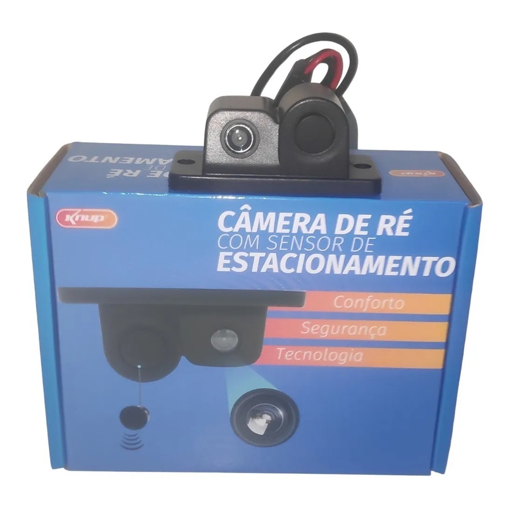 Câmera De Ré Com Sensor De Estacionamento 2 Em 1 Universal | Shopee Brasil