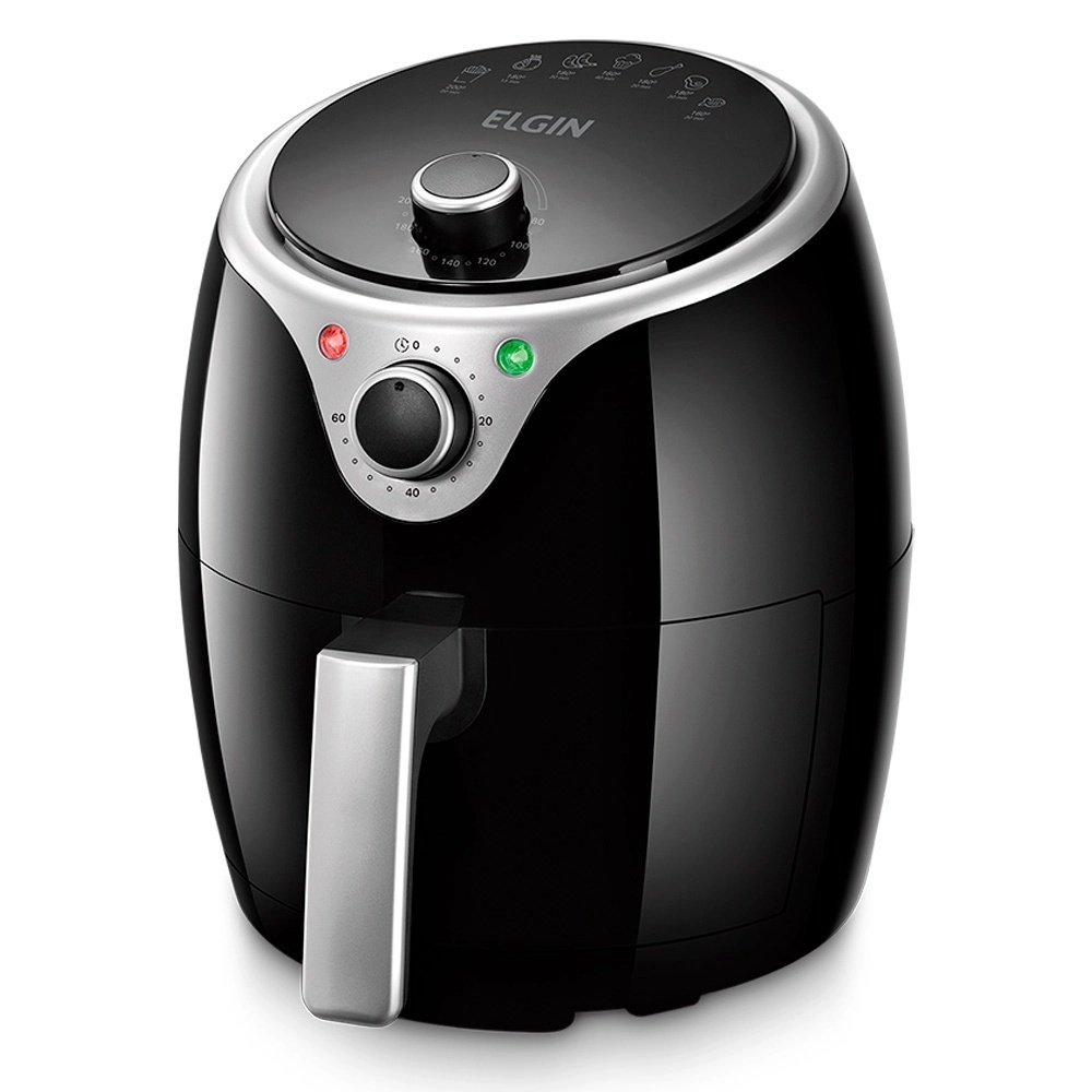 Fritadeira Elétrica Panela Air Fryer Sem Óleo Antiaderente Capacidade 3,5 litros Elgin Flash Fryer 220V Preto