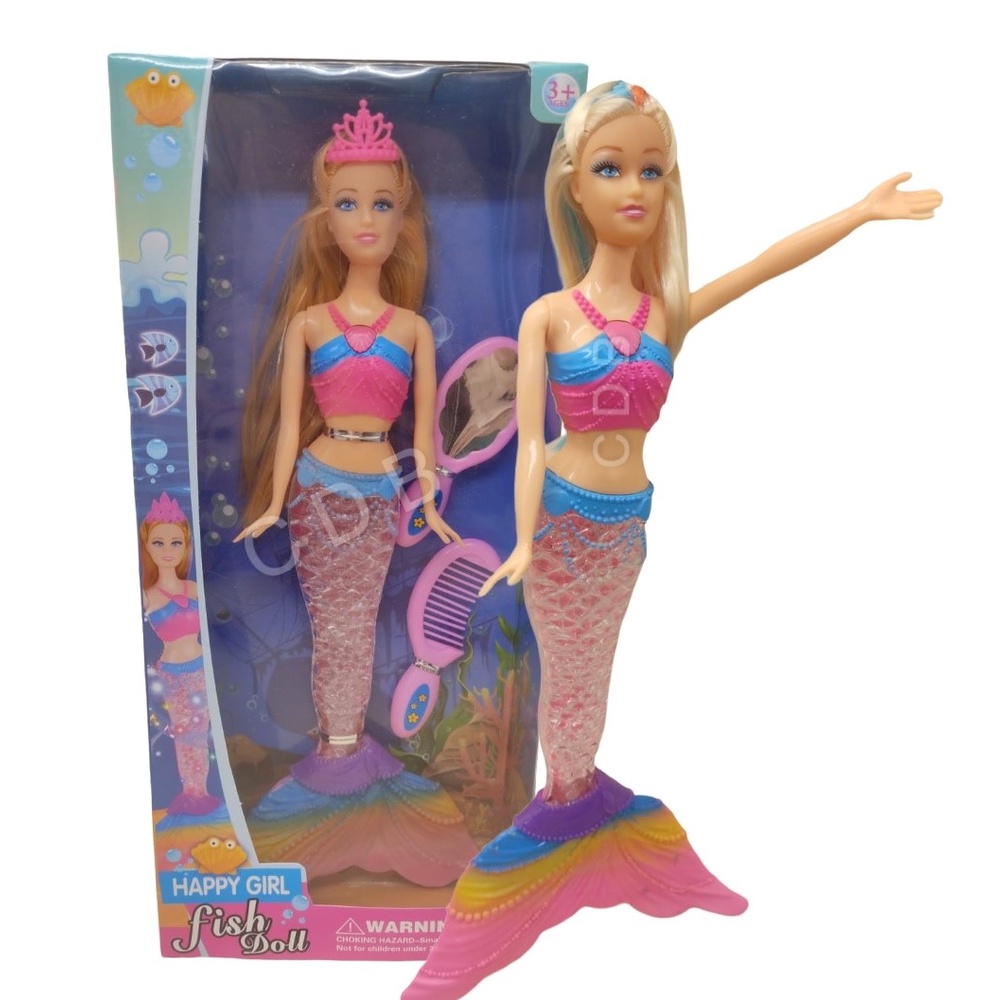 Barbie Sereia Morena com Cauda Azul - Mattel 