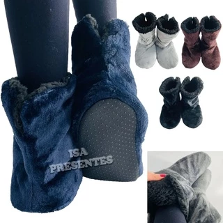 Pantufa Sapato Adulto Masculino Liso Forrada Pelinho Super Quente Unissex