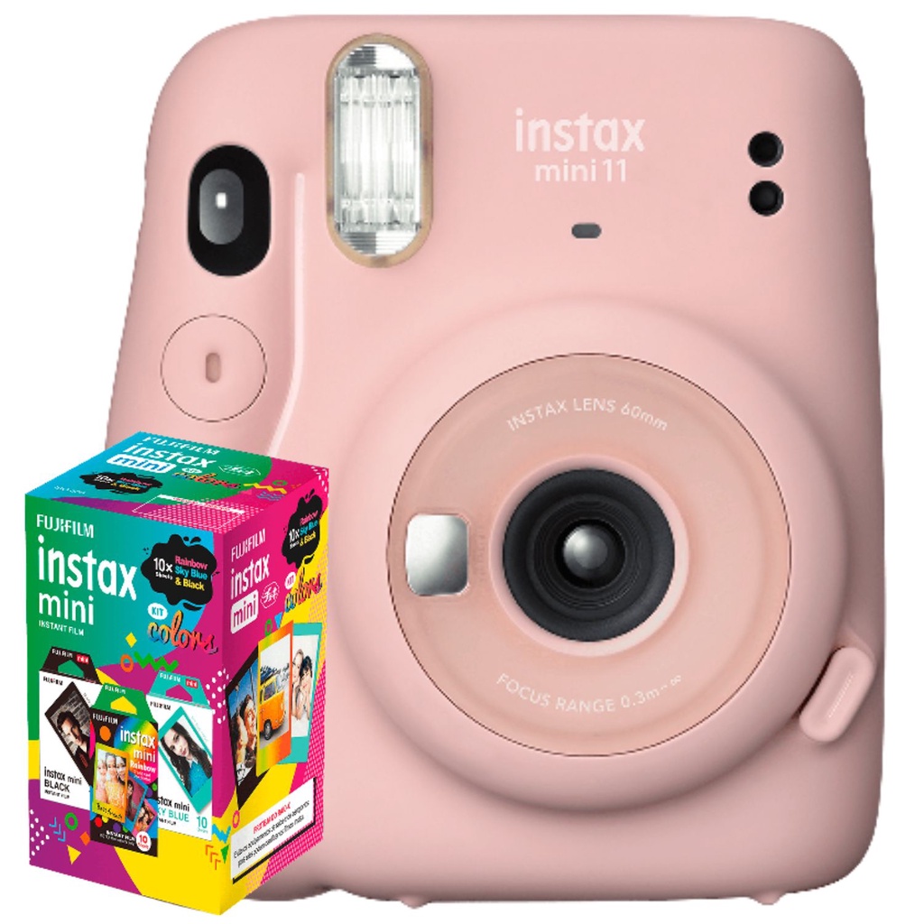 Camera instax mini 11 fujifilm Rosa + 30 filmes Colors | Shopee Brasil