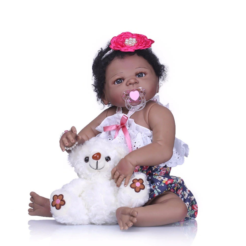 Boneca Bebê Reborn Princesa Negra Original Brinquedo Morena