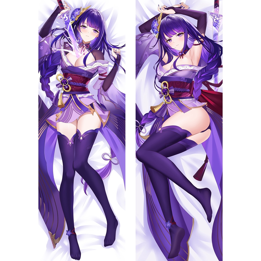 60x180cm Raiden Shogun Dakimakura Capa De Almofada Otaku Jogo Genshin Impacto