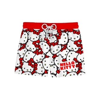 Short Bermuda Praia Masculino Hello Kitty Vermelho Gatinho Cat Full REF 222