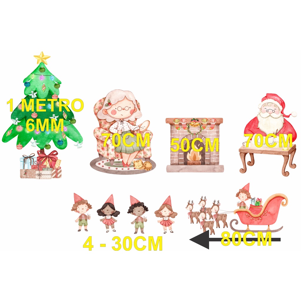 9 Displays Natal Aquarela Ler Descrição | Shopee Brasil