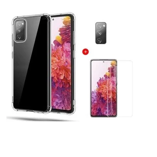 Kit Capa Reforçada + Película De Gel + Película Da Lente Samsung Galaxy S20 FE 