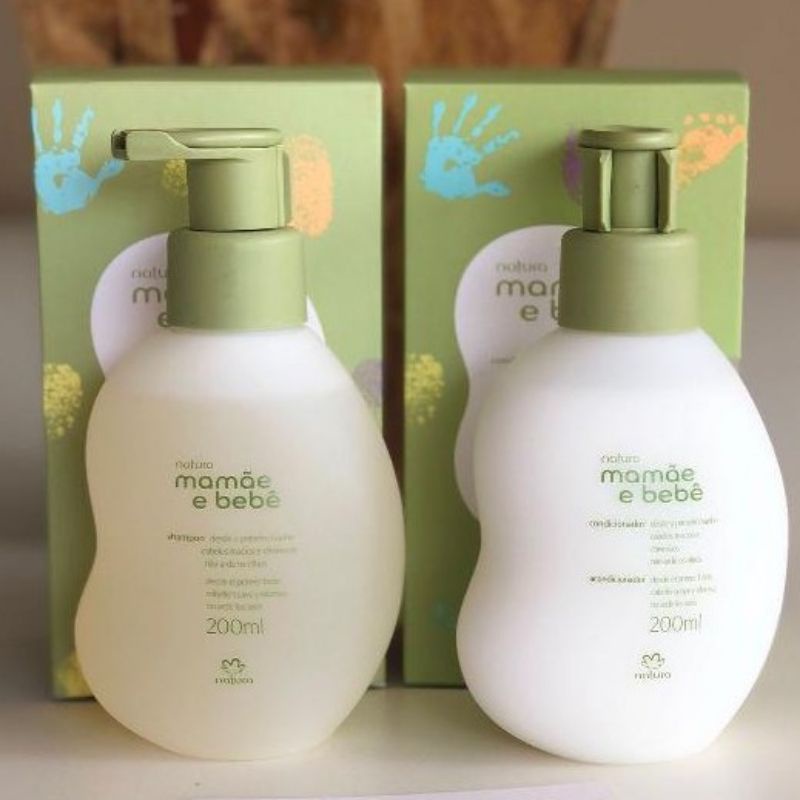 Shampoo e Condicionador 200ml mamãe e bebê Natura | Shopee Brasil