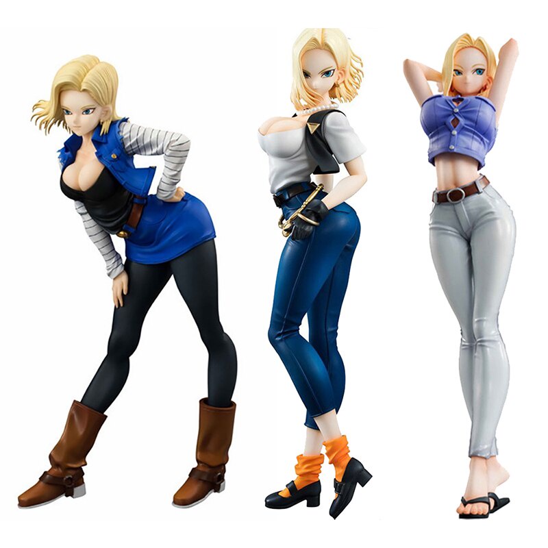 Kit 3 Action Figure Dragon Ball Android 18 Versão I, II e III Boneca ...
