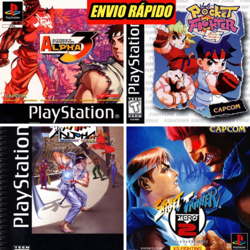 4 jogos street fighter ps1