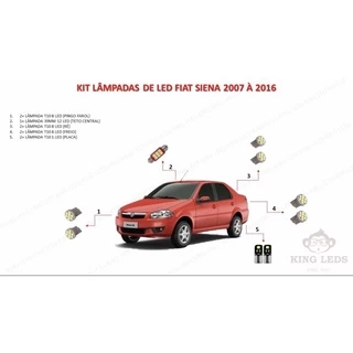 Kit Lâmpadas Led Fiat Siena 2007 À 2016