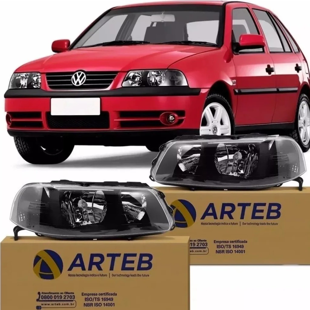 Par farol gol G3 máscara negra Arteb original | Shopee Brasil