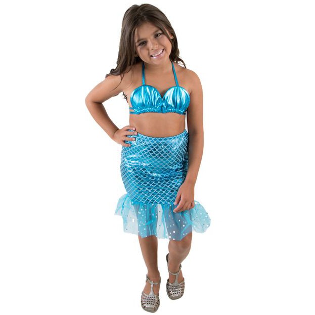 Fantasia de sereia hot sale infantil com tule