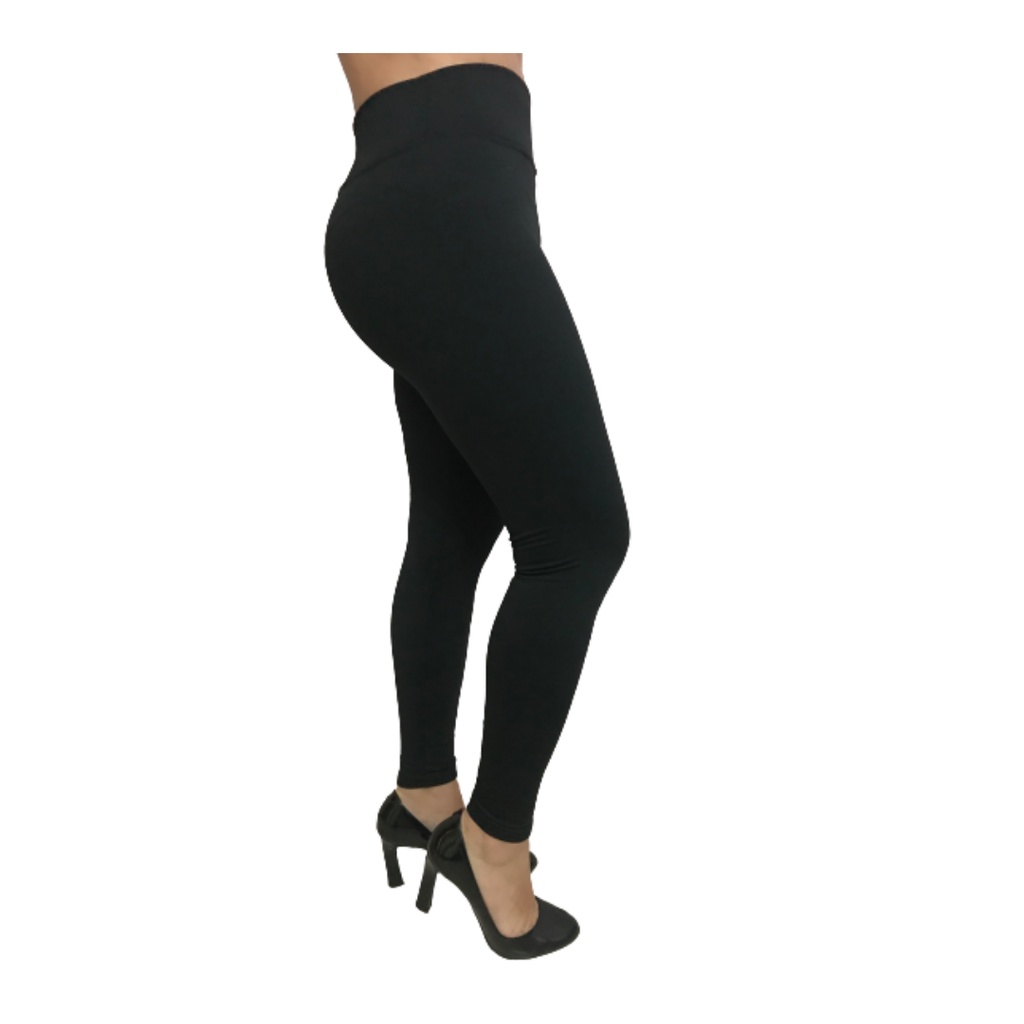 Calça Legging Preta Linha Premium Termica Suplex Flanelada Fitness Leg  Felpuda Barata Levanta BumBum Cintura Alta