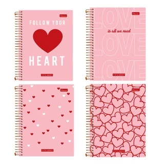 Caderno Colegial 10 matérias Capa Dura Its Love - Cadersil