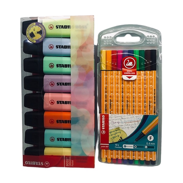 Kit Stabilo Point 88 C/10+8 Marca Texto Pastel Boss Stabilo