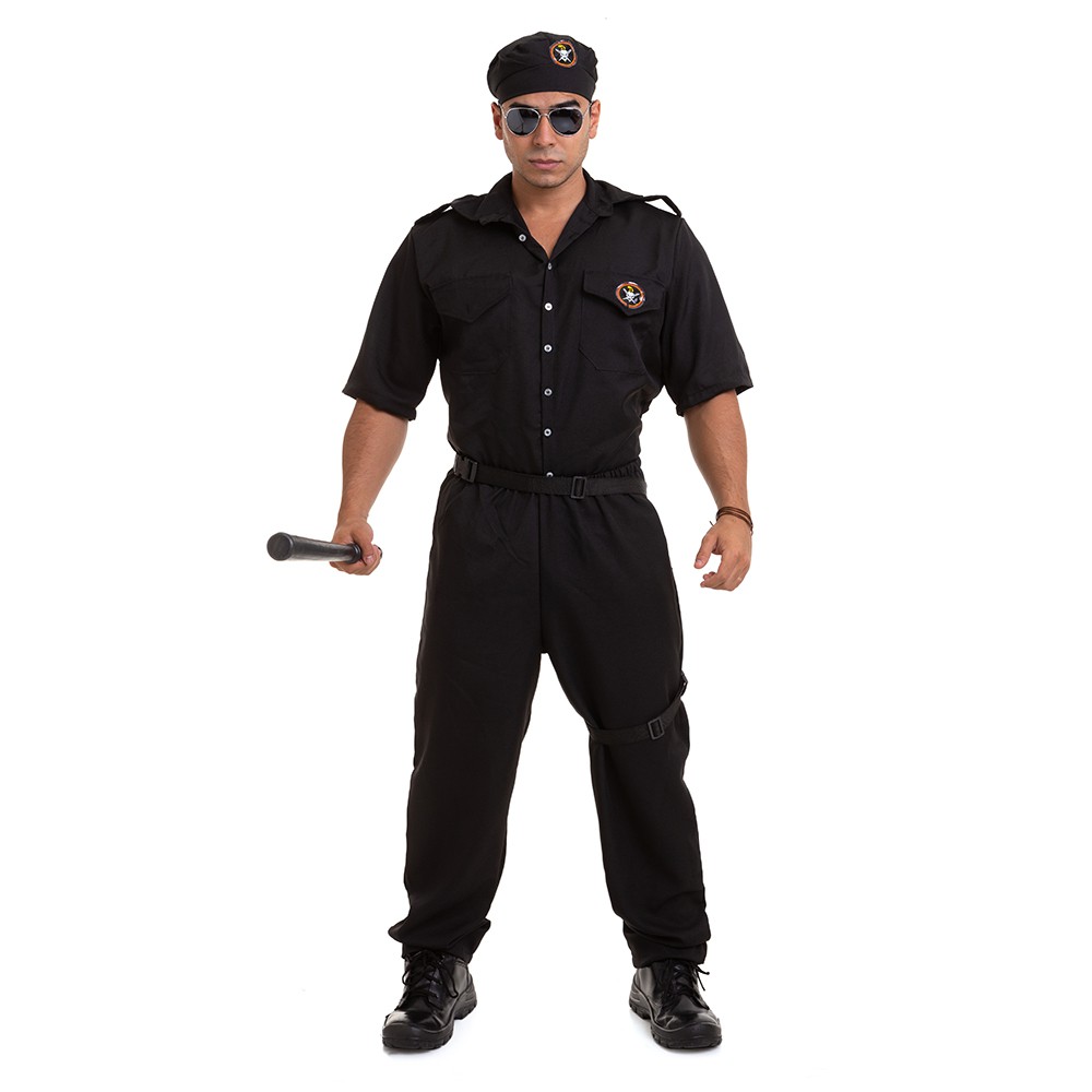 Fantasia Tropa De Elite Bope Policial (Adulto) com boina e coldre
