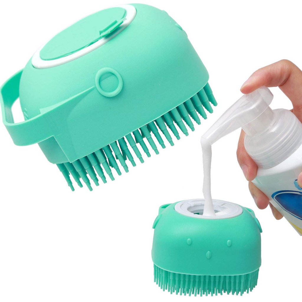 Shampoo Para Cães De Estimação Escova De Massagem Gatos Banho Pêlo Curto Silicone Macio