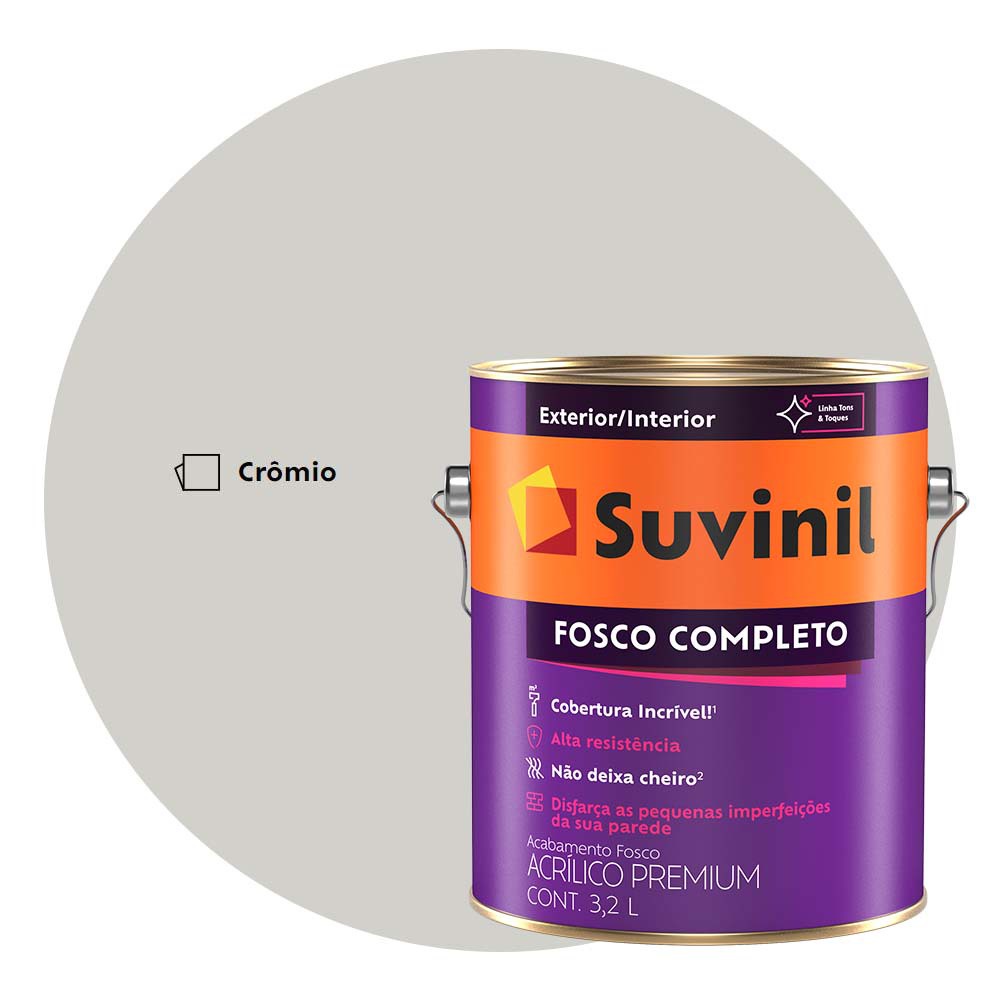 Tinta Anti Mofo Fosco Completo Suvinil 3,2L Cinza Cromio | Shopee Brasil