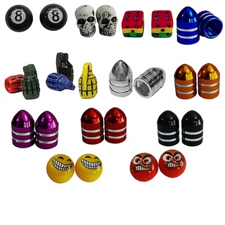Kit Com 02 Tampas Válvula Para Câmara De Bike Moto Carro Tampinha de Bico Par