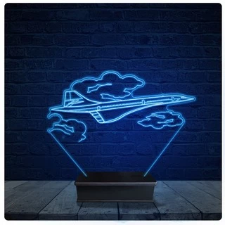 Luminária Led Acrilico Abajur - Avião Concorde