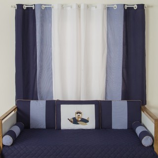 Cortina Urso Aviador 2,00mts P/ Quarto Bebe Infantil