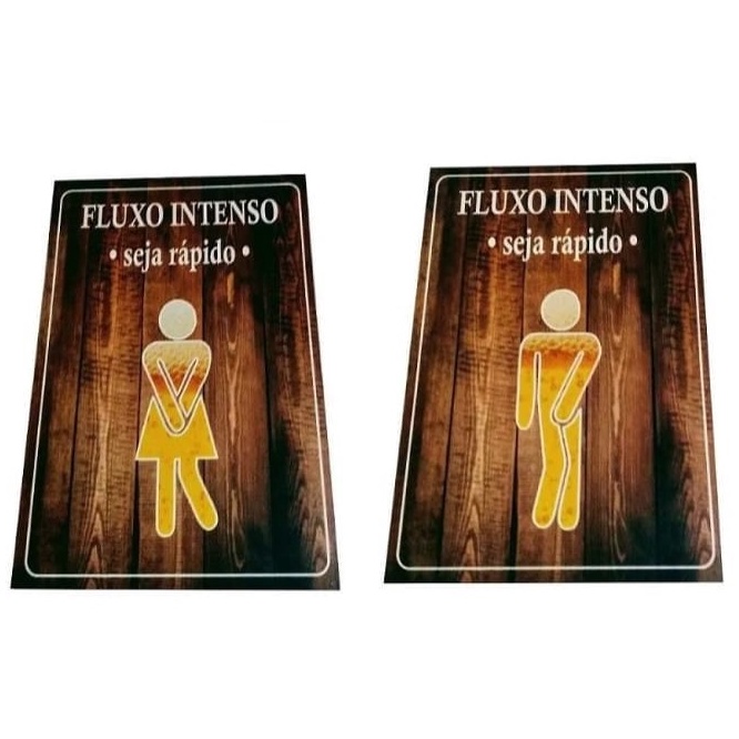 Placa Decorativa Para Banheiro Fluxo Intenso Masculino Feminino Shopee Brasil