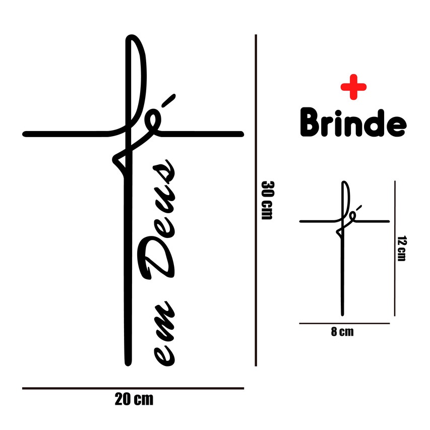 Adesivo Fé Em Deus -Para-brisa Caminhão - 30x20 cm
