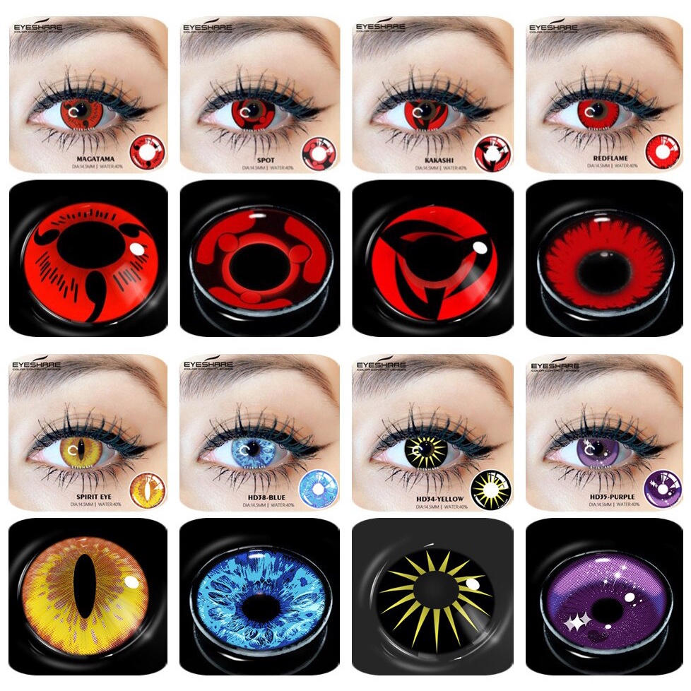 EYESHARE 1 Par Lentes De Contato Halloween Anime Cosplay 14,5mm