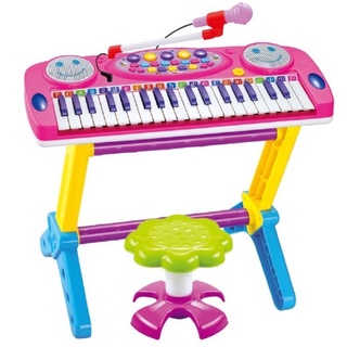Piano Teclado Infantil Com Microfone Bivolt 54 Tecla Tocamp3