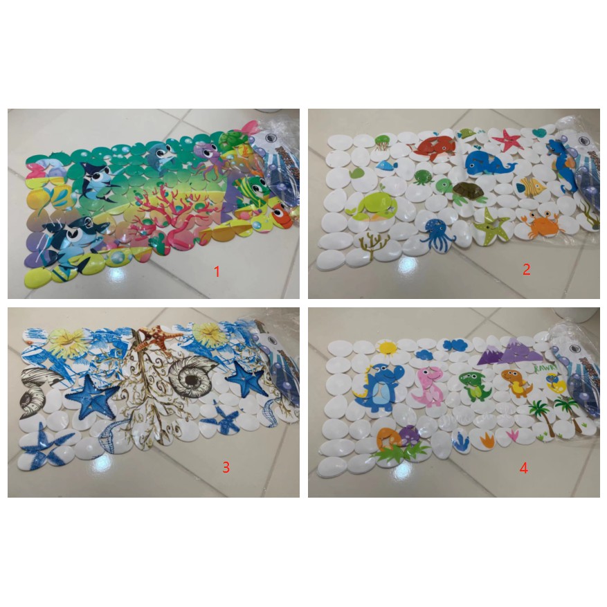 Tapete Box Chuveiro 71X35CM Banheiro Infantil Antiderrapante Com Ventosa Evita Risco