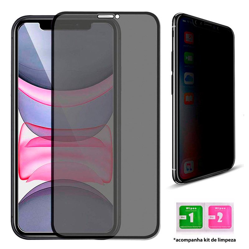 Pelicula 3D Privacidade Compativel Com iPhone 6 / 7 / SE 2020 / 8 / X / XS / XS Max / XR / 11 / 11 Pro Max / 12 / 12 Pro / 12 Pro Max / 13 Mini / 13 / 13 Pro / 13 Pro Max