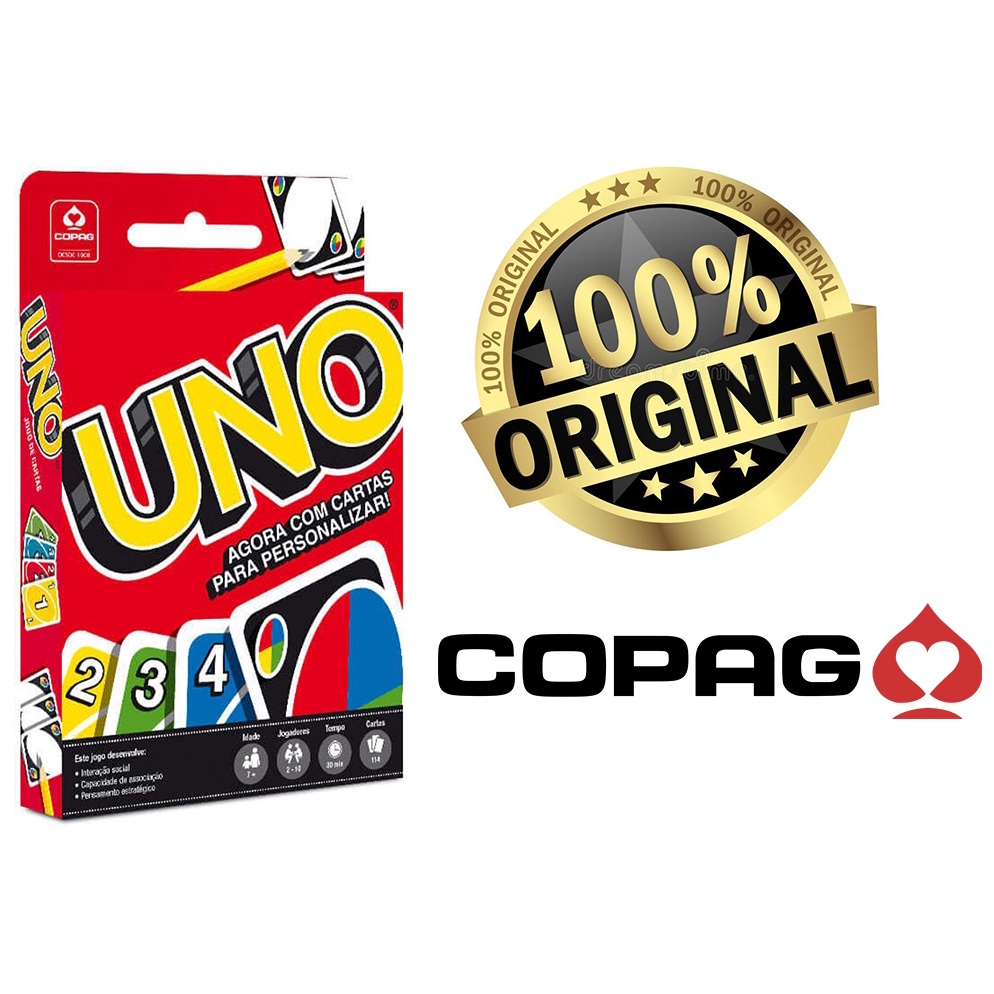 Jogo Uno Cartas Copag 100% Original, Jogo de Tabuleiro Copag Usado  83511120