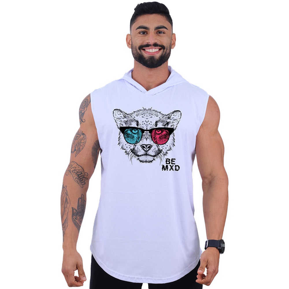 Regata Longline Com Touca Masculina MXD Conceito Academia Musculação Cheetah 3D