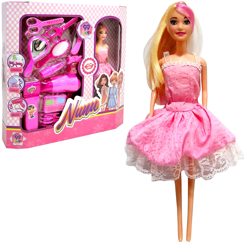 Kit Roupa Boneca Barbie Colar Sapatos Pente Espelho Secador em Promoção na  Americanas