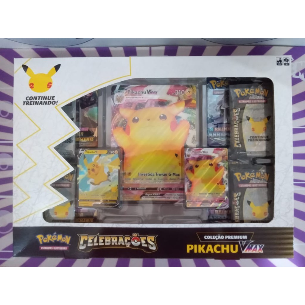 Pokémon Box Coleção Premium Celebrações - Pikachu Vmax em Promoção