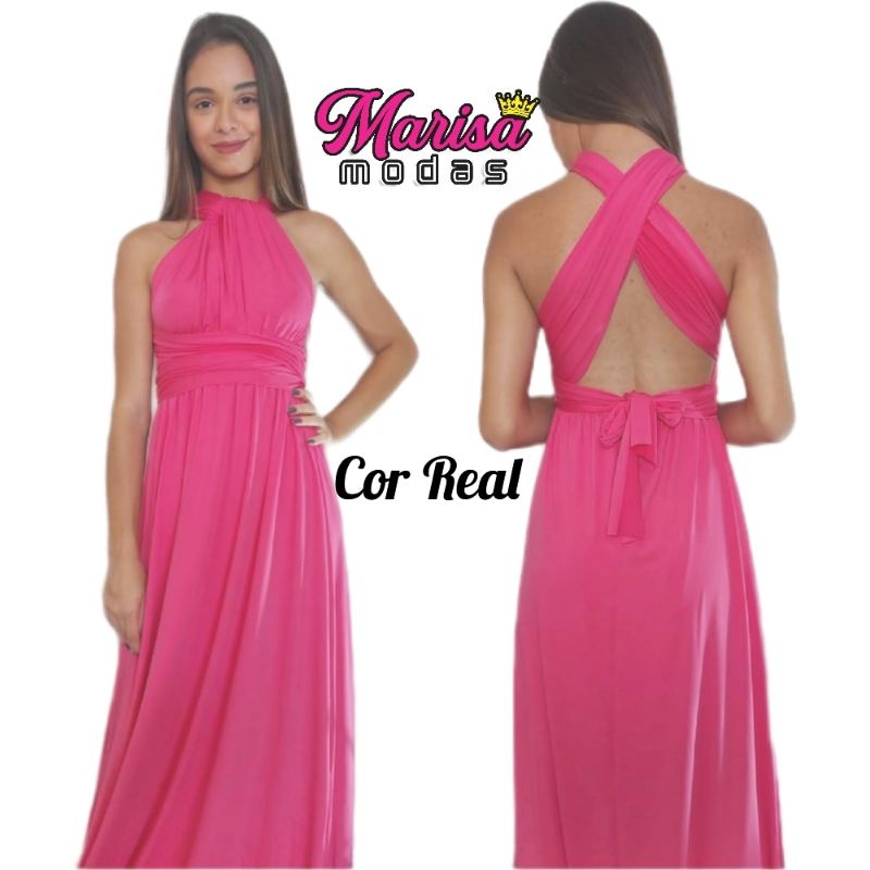 Vestido de madrinha rosa best sale pink longo