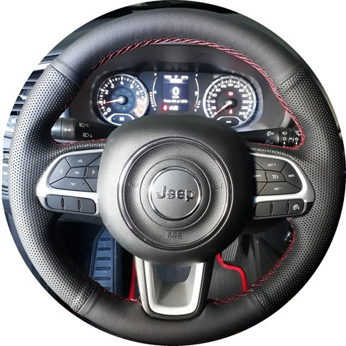 Capa De Volante Costurada Fiat Toro Com Linha Vermelha