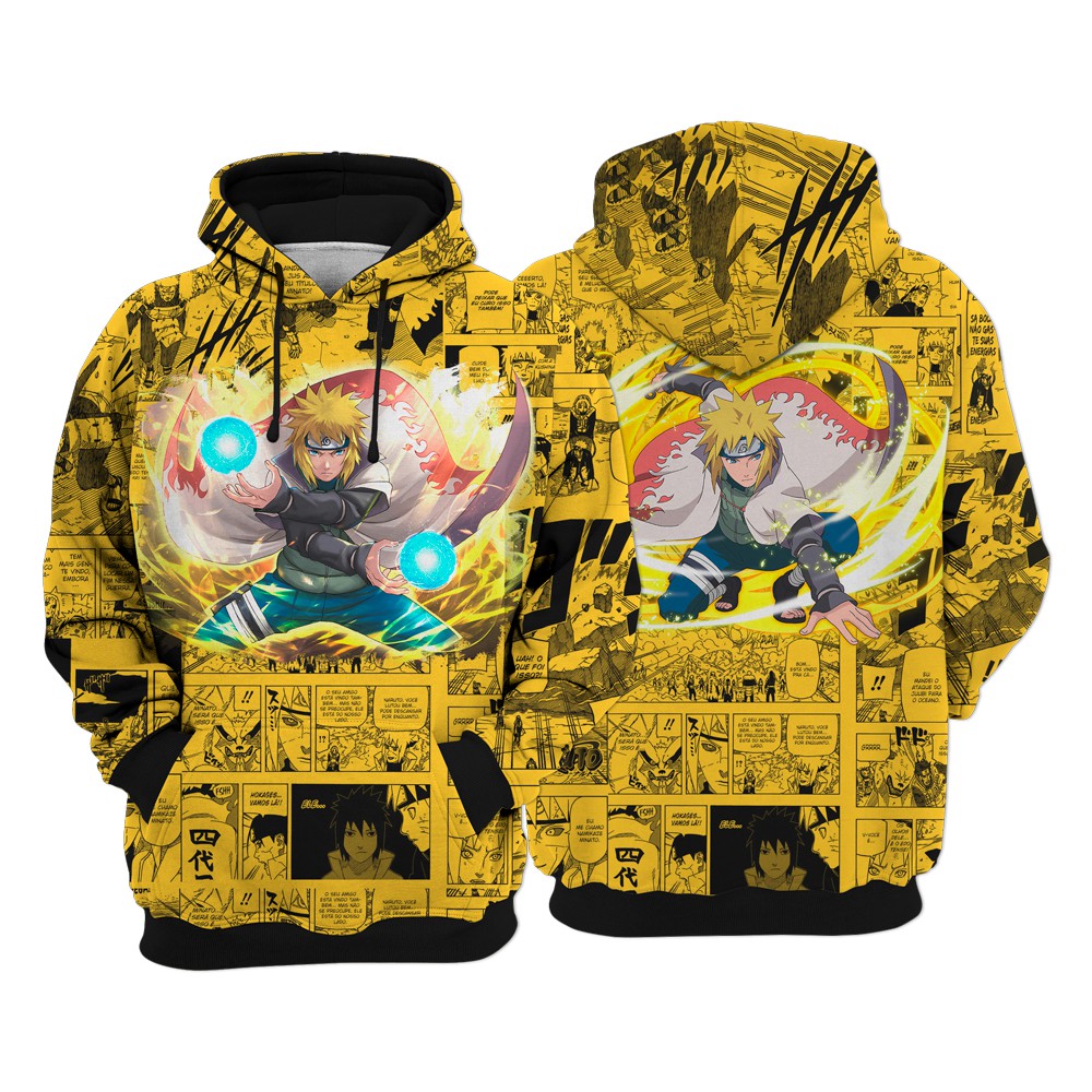Blusa Moletom Canguru Naruto Quarto Hokage Minato