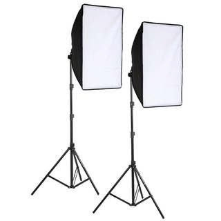 Kit com 2 Softbox 50x70 para 1 Lâmpada + 2 Tripés de Iluminação