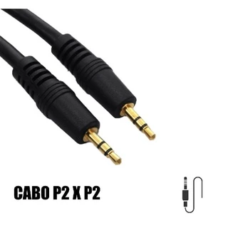 Cabo P2 X P2 Auxiliar Estéreo Dourado Resistente 1,5m Universal