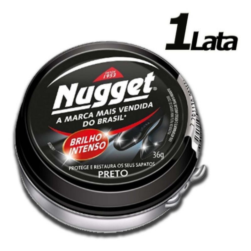 Graxa Preta Nugget para Sapatos e Couro Cera para Brilho em sapato