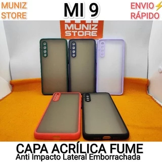 Case Capa Mi 9 Xiaomi Capinha Acrílica Fume Com Lateral Emborrachada Proteção Na Câmera Anti Impacto