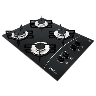 Fogão cooktop D&D 4 bocas Preto a gás