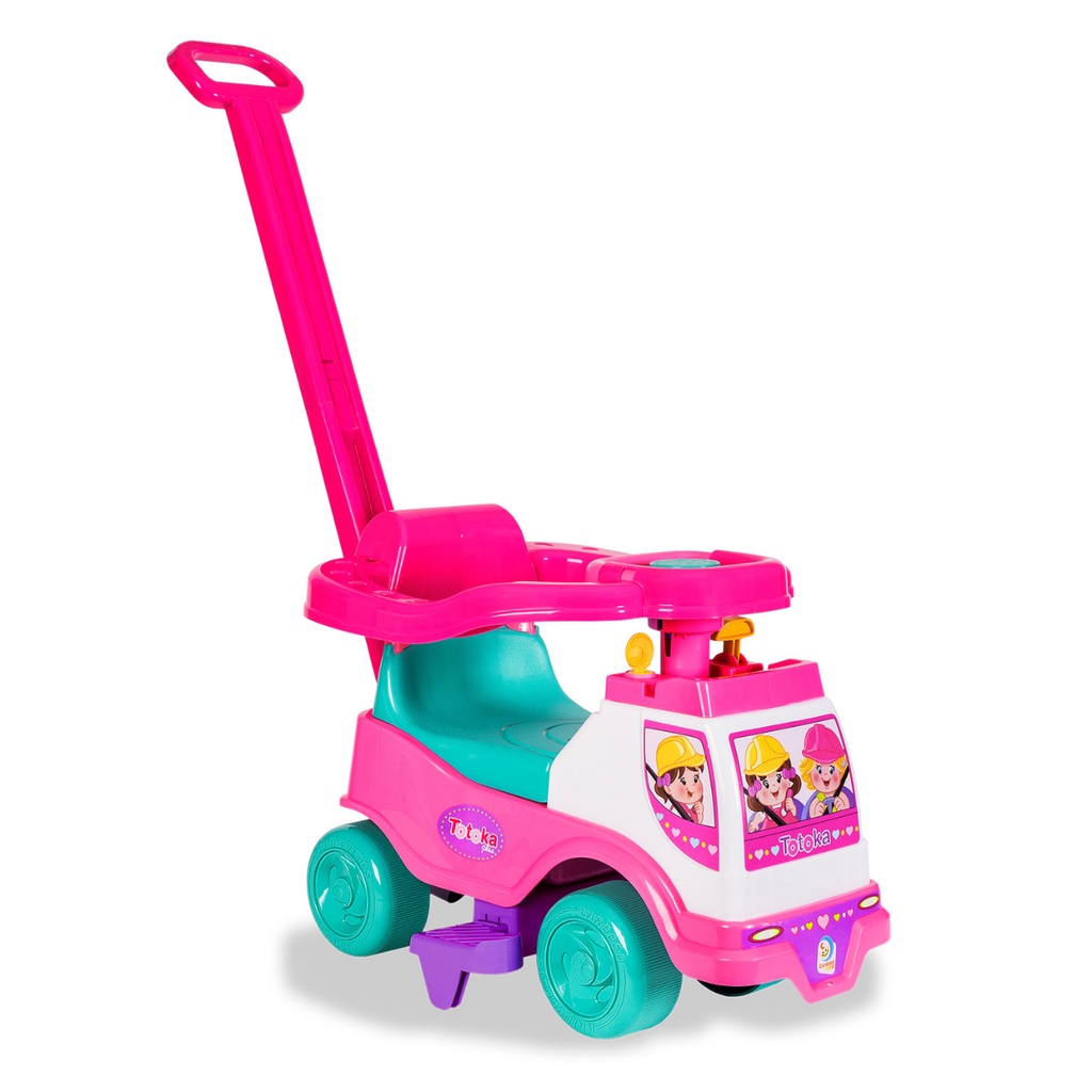 Triciclo Infantil Com Haste de Empurrar Motoca Bebe Tico Tico Menino Magic  Toys Suporta até 24kg