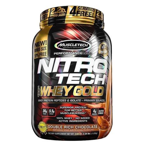 Nitro Tech 100% Whey Gold Protein Muscletech 1kg 2.2lbs